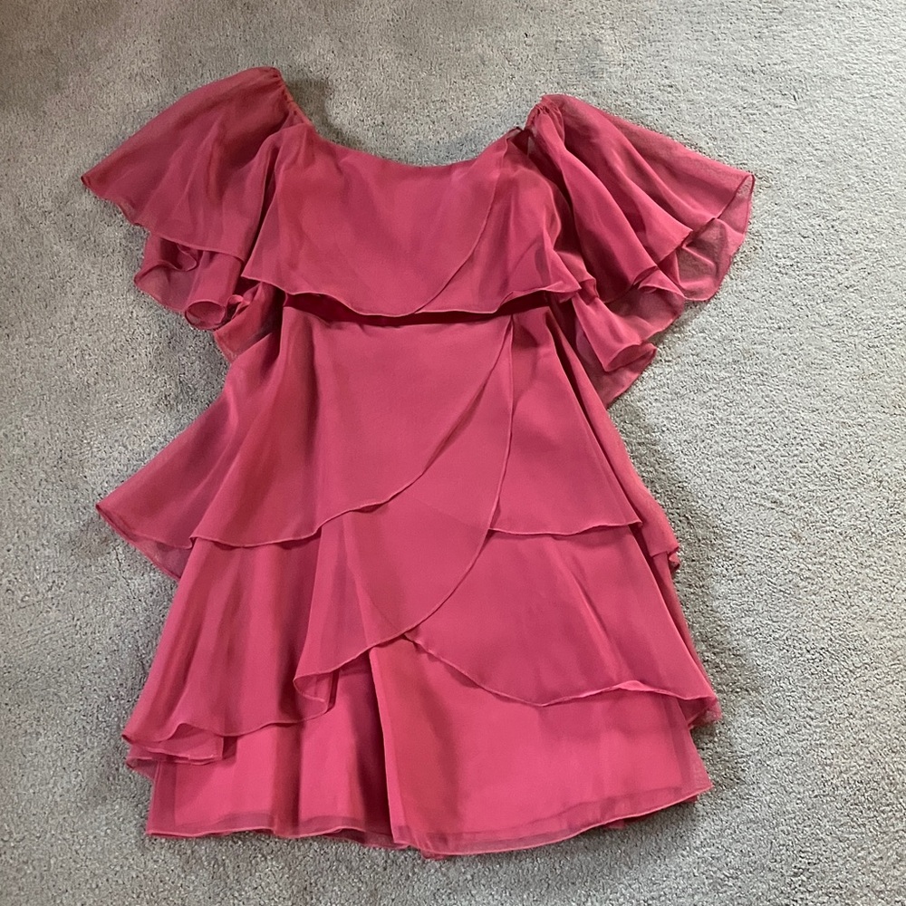 Chic Layered Pink Prom Dress